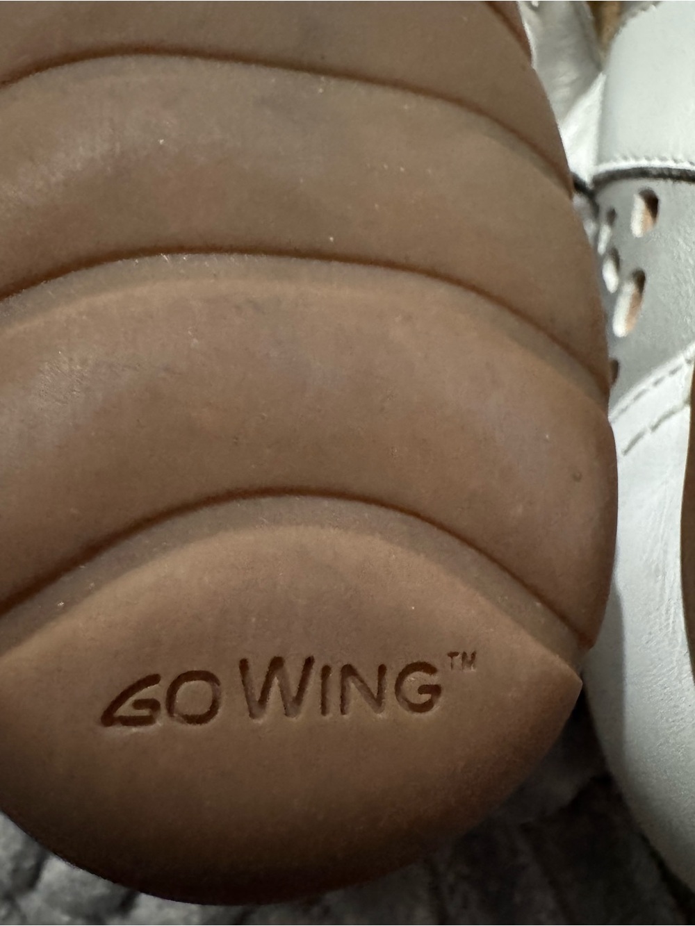 Mephisto White and Light Gray Mary Jane Perforated Leather Flats - Picture 10 of 10
